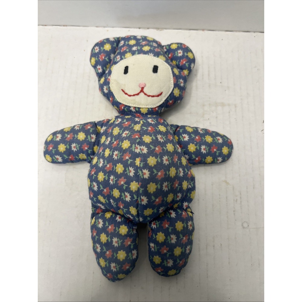 Vintage Homemade Plush Stuffed Teddy Bear Stitched Outline